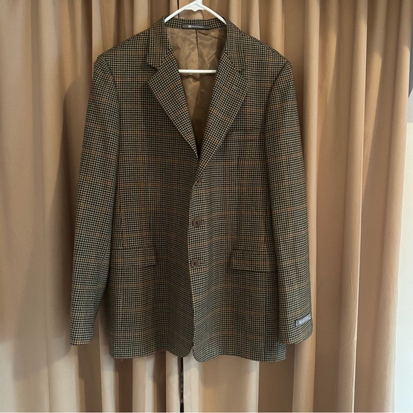 His First Hickey Freeman Houndstooth Pattern 3 Button Sports Coat/Jacket Boys - Picture 1 of 9
